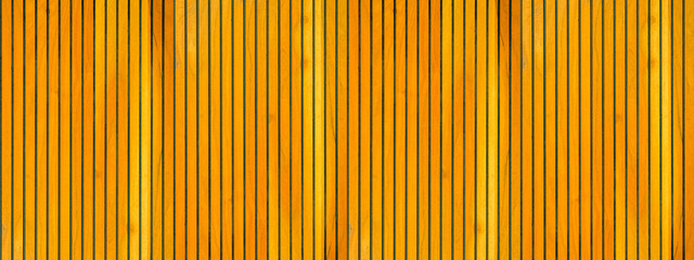 Aufkleber - 3d decor panel, wood background banner panorama long - Orange yellow painted wooden acoustic panels wall texture , seamless pattern, vertical
