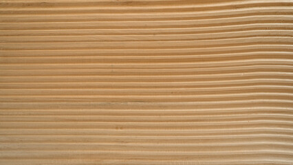 Poster - 3d decor panel, wood background banner panorama long - Brown wooden acoustic panels wall texture , horizontal pattern