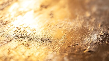Poster - Abstract golden texture background, resembling shimmering, rough, metallic surface with subtle light reflections and a blurred, bokeh effect, ideal for design projects. : Generative AI