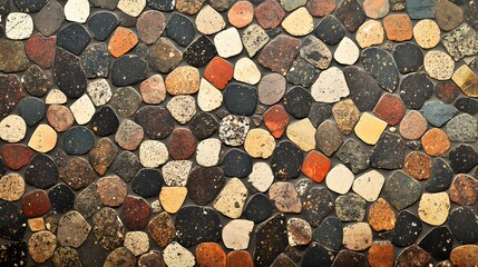 Poster - Close-up view of a textured mosaic pavement.