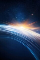 Wall Mural - a blue and white image of a planet with a sun in the middle