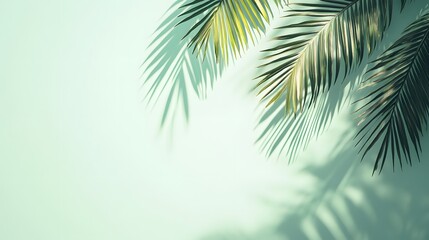 Poster - Muted tones of palm fronds cast delicate shadows.