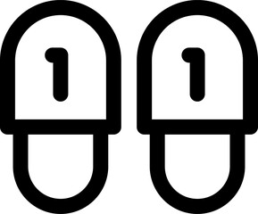 slippers illustration on a white background     