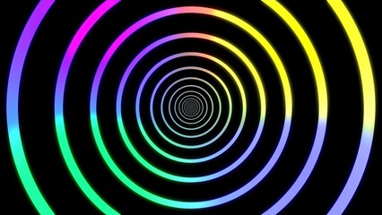 Poster - Colorful gradient spiral tunnel abstract background concept for hypnotic illusion 3d rendered digital artwork design perfect for visual effects and psychedelic aesthetics