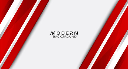 Wall Mural - Abstract red and white technology background. Modern Red white landscape background cover design. Technology geometric red color sbackground. Template for brochure, print, ad, magazine, poster, websit