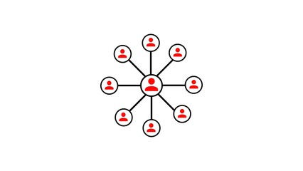 Poster - Simple and modern illustration representing connections and relationships between people in a network or a social setting. perfect for illustrating concepts like teamwork and communication.