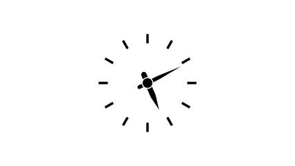 Poster - Simple black and white clock face showing time on a white background perfect for various design projects related to time deadlines deadlines or schedules.