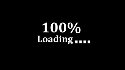 Poster - Progress bar indicating 100 percent completion with loading animation displayed on a black background suitable for website or application loading screens