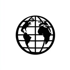 globe planet black white.