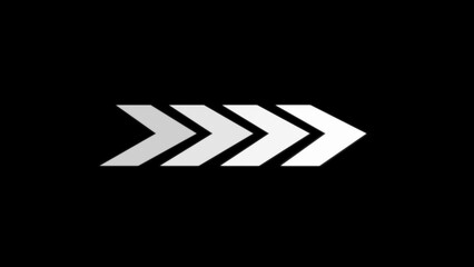 Poster - Simple abstract chevron arrow directional symbol on a dark background representing movement guidance and progression for websites or designs