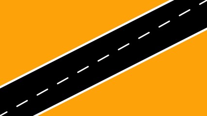 Poster - Minimalist abstract illustration of a road with white border on an orange background represents travel, journey, direction and transportation through the perspective design