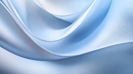 Poster - Abstract blue and white flowing fabric curves, elegant and smooth textile waves, soft light, subtle texture, modern design, digital art. : Generative AI