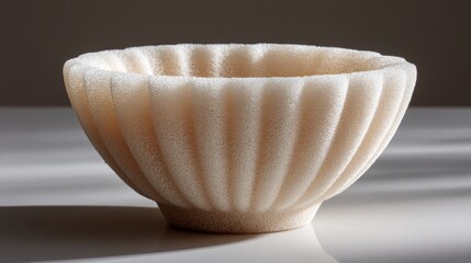 Aufkleber - Close-up view reveals a velvety-textured, cup-shaped mushroom isolated on a clean white background, emphasizing its intricate details and unique shape