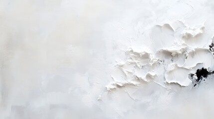 Aufkleber - Abstract white impasto painting with textured brushstrokes and subtle gray undertones, featuring a dynamic composition of raised, sculpted paint, creating a three-dimensional effect. : Generative AI