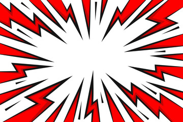 Poster - comic cartoon background with lightnings and thunder power effect. abstract vector pop art design wi