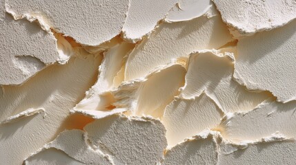 Poster - Thick white oil is artistically smeared in layered strokes across a white canvas, resembling soft cosmetic textures. The composition features ample copy space for text
