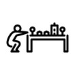© Izwarm - miniature hobby outline icon. figure hobby miniature line art illustration.