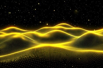 Poster - abstract glowing yellow hills