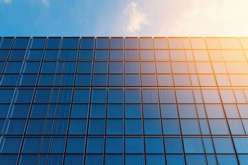 Aufkleber - Modern building integrating solar panels for sustainable energy generation