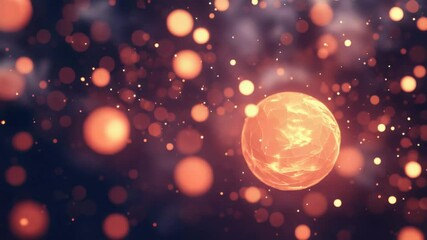 Fototapete - Sphere with glowing center illuminating surrounding space in a dark and mysterious environment
