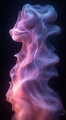 Wall Mural - Abstract  glowing  form  in  shades  of  pink  and  blue.