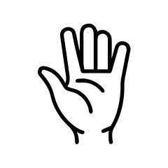 Poster - Open Human Hand Black Outline Icon