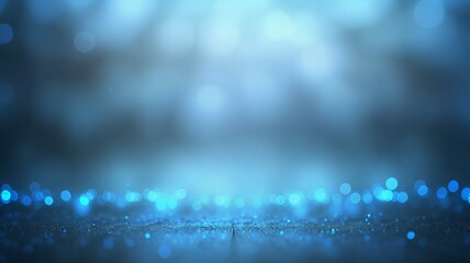 Poster - Dreamy abstract soft blue gradient background with glowing bokeh lights and atmospheric blur creating an elegant magical ambiance and ethereal lighting