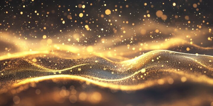 Dreamy glow ripples, fragmented haze in background