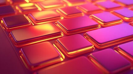Poster - Close-up view of glowing, rectangular shapes.