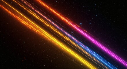 Wall Mural - Glowing Light Streaks with Starry Space Background for Futuristic Designs