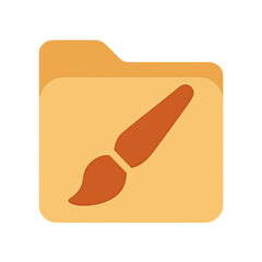Poster - Orange and Yellow Glowing Folder Icon with Paintbrush