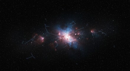 Wall Mural - a cosmic nebula, displaying intricate patterns of light and color.