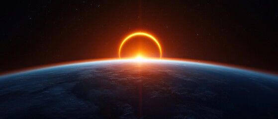 Wall Mural - Earth sunrise from space