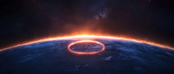 Wall Mural - Planet glowing with energy
