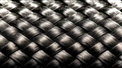 Poster - Detailed texture of woven material in a close-up, showcasing intricate patterns and shadows