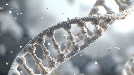 Poster - Close-up view of a stylized dna helix model.