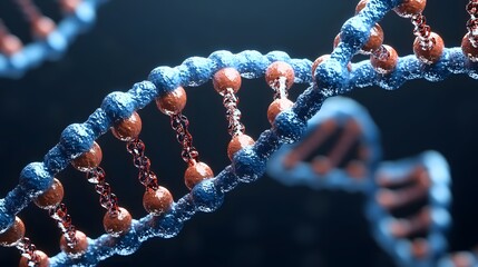 Poster - Detailed illustration of a three-dimensional double helix structure.