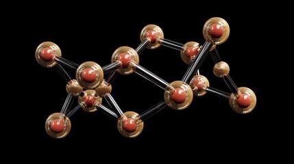 Poster - Complex molecular structure on a black background.