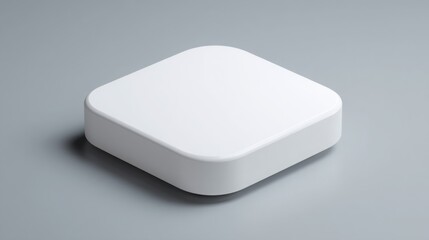 Poster - Simple white square object isolated on a clean background representing minimalism and modern design aesthetics