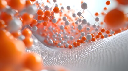 Poster - Abstract design of interconnected spheres in varying shades.