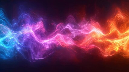 Fototapete - Vibrant colorful smoke swirling in artistic patterns against a dark background in a creative display
