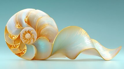 Poster - A snail on a blue background representing the ai-enhanced fibonacci signal scanner icon concept for detection