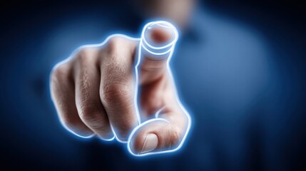 Poster - Person pointing at idea or concept representing insightful direction in branding strategy for team development and growth
