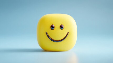 Poster - Whimsical smiley face created from a yellow egg representing ai customer feedback tone classifier concept