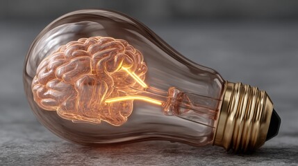 Poster - A unique light bulb featuring a brain inside symbolizing innovative thinking and strategic guidance for businesses
