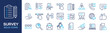 © Abbasy  Kautsar - Set of collection line icons related survey, opinion, questionnaire. Editable stroke. Perfect pixel on transparent background