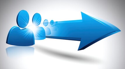 Poster - Blue arrow pointing upwards to the right indicating positive growth in audience attention analyzer concept