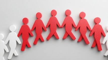Poster - A circle of individuals representing unity and collaboration in audience journey planning and navigating engagement paths
