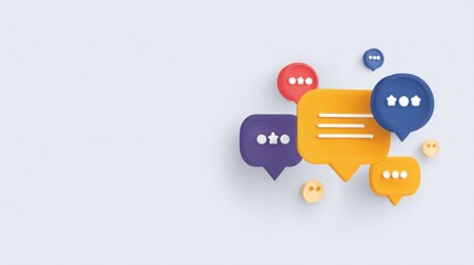 Poster - Group of chat icons illustrating diverse communication methods and engagement strategies in automated tools