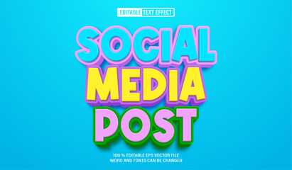 Leinwandbilder - Editable 3d text style effect - Social Media text effect Template
